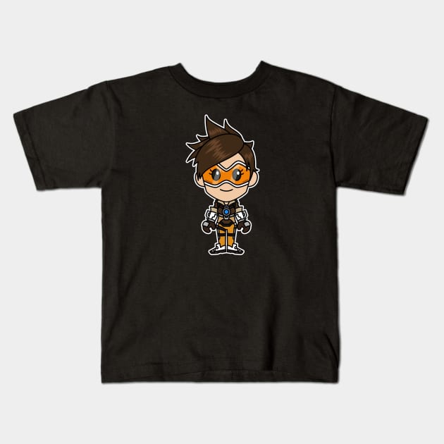 Tracer Chibi Kids T-Shirt by Chibi Pops